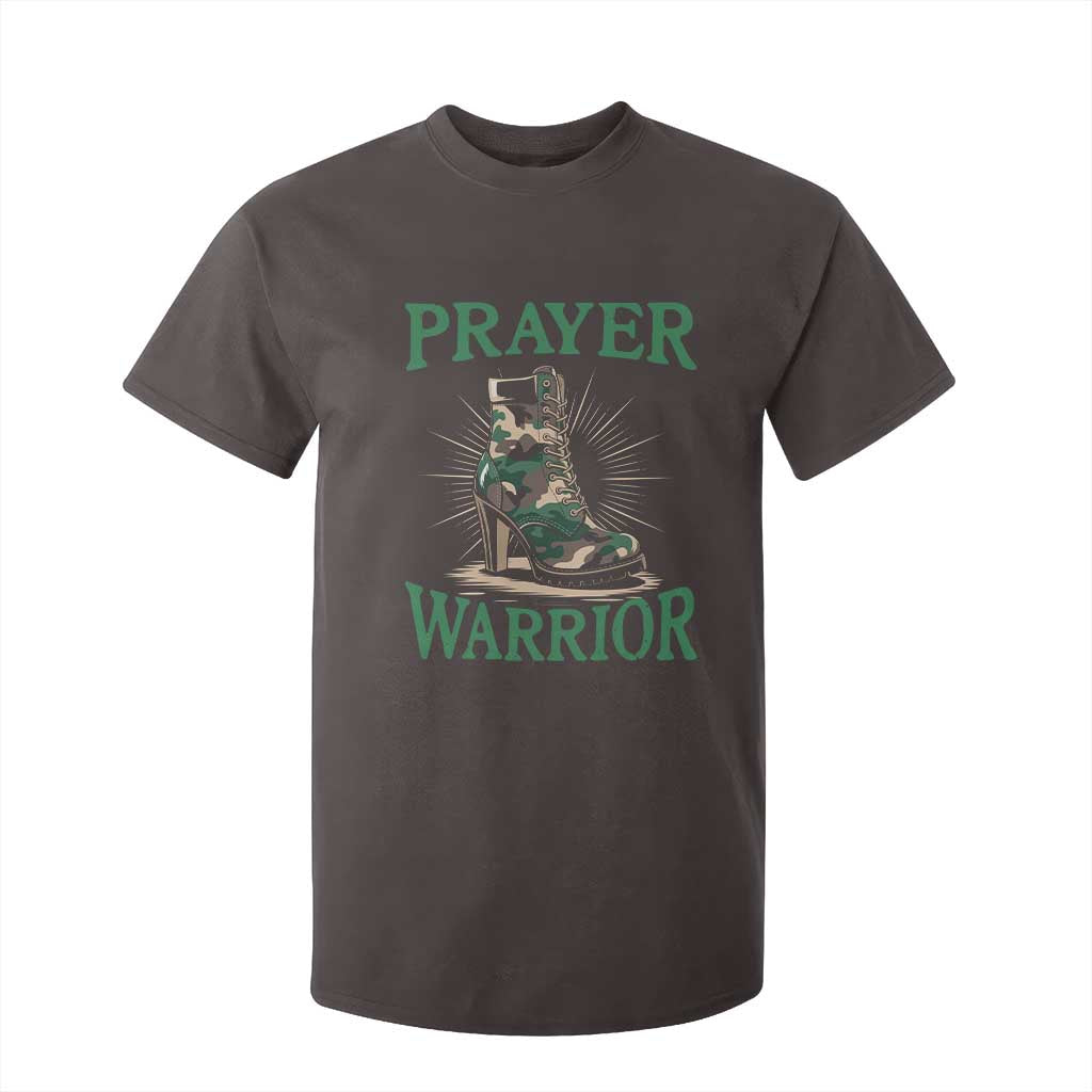 Prayer Warrior T Shirt For Kid Camo Heels Christian Pray TS09 Dark Chocolate Print Your Wear