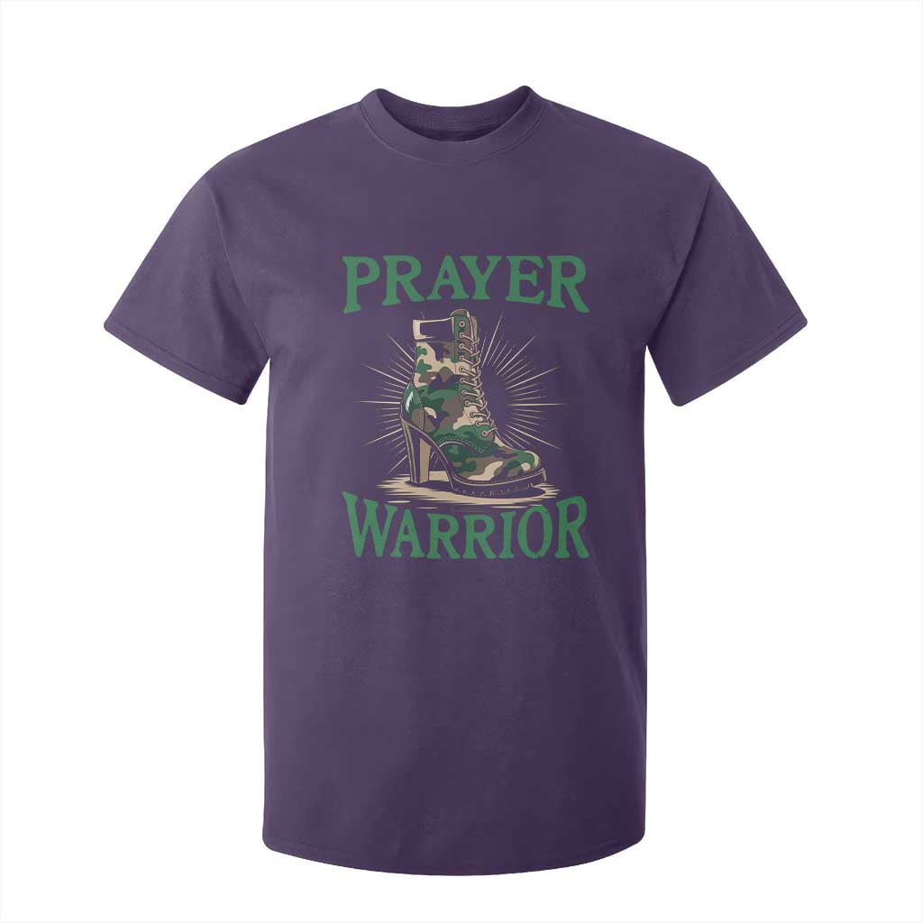 Prayer Warrior T Shirt For Kid Camo Heels Christian Pray TS09 Purple Print Your Wear