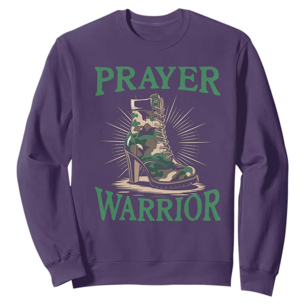 Prayer Warrior Sweatshirt Camo Heels Christian Pray TS09 Purple Print Your Wear