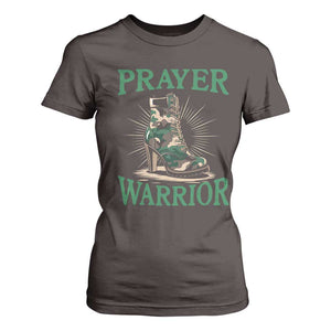 Prayer Warrior T Shirt For Women Camo Heels Christian Pray TS09 Dark Chocolate Print Your Wear