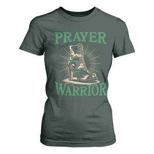 Prayer Warrior T Shirt For Women Camo Heels Christian Pray TS09 Dark Forest Green Print Your Wear