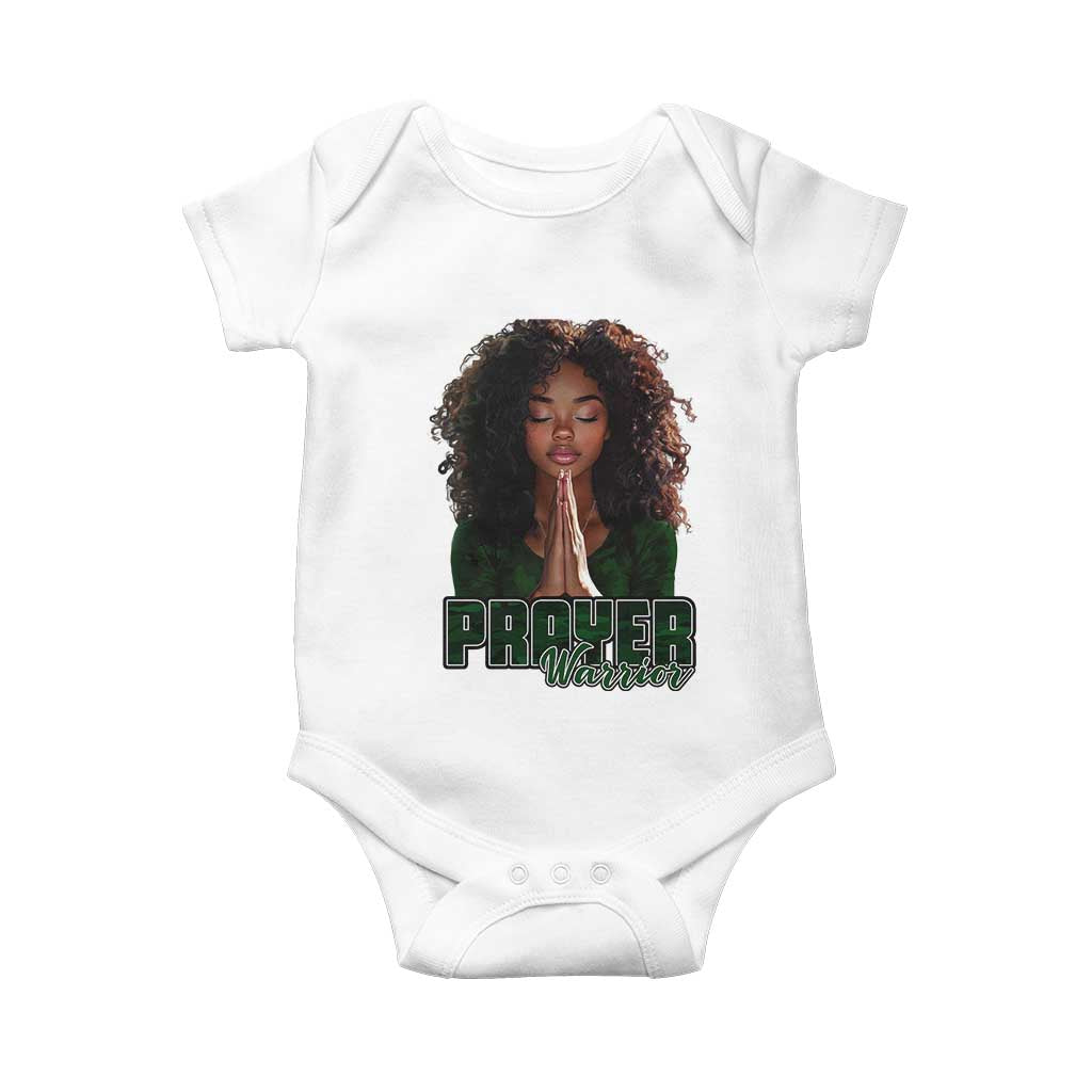 Prayer Warrior Baby Onesie Camo Black Woman Christian Pray TS09 White Print Your Wear