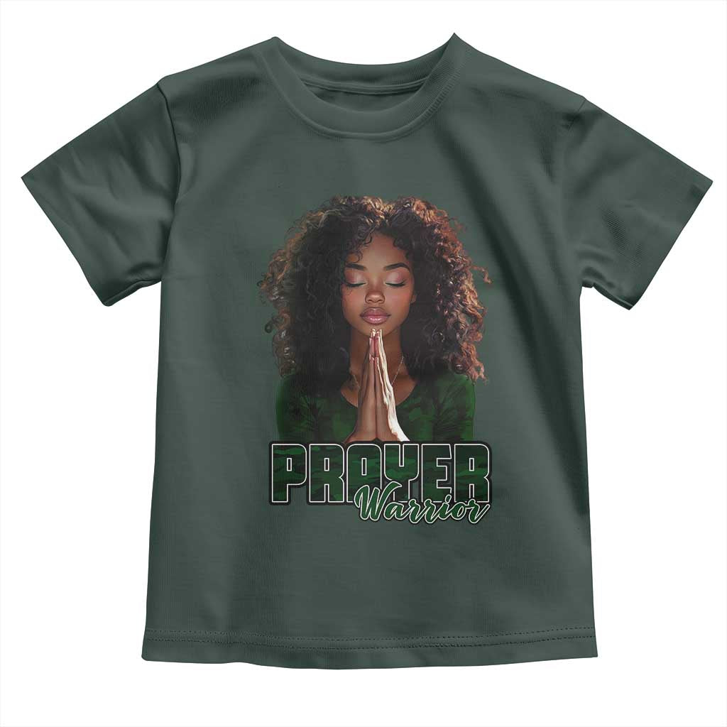 Prayer Warrior Baby Shirt Camo Black Woman Christian Pray TS09 Dark Forest Green Print Your Wear