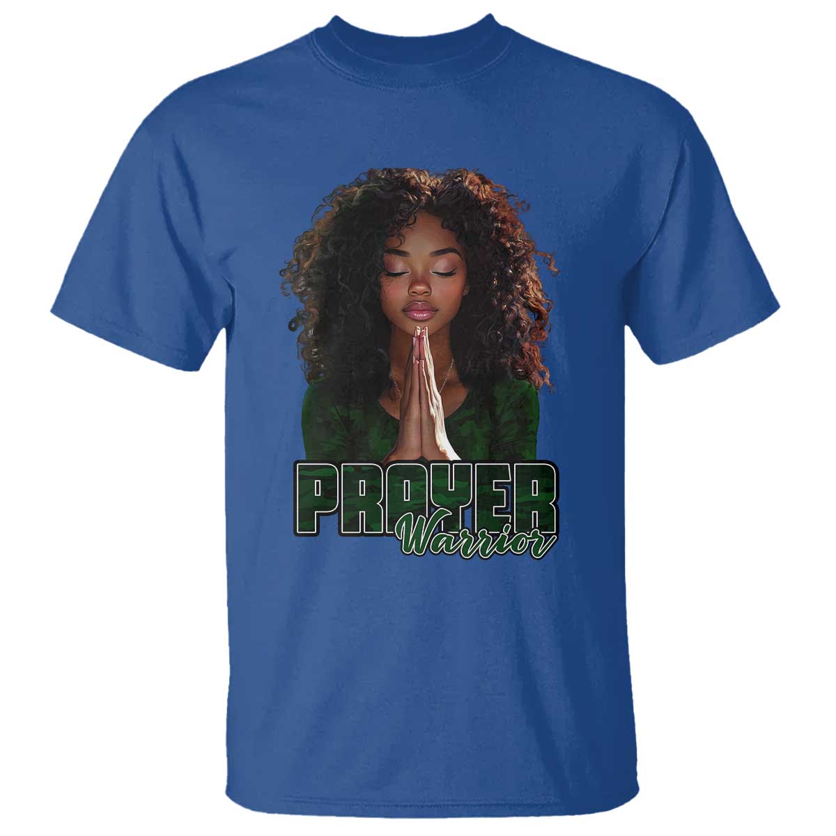 Prayer Warrior T Shirt Camo Black Woman Christian Pray TS09 Royal Blue Print Your Wear