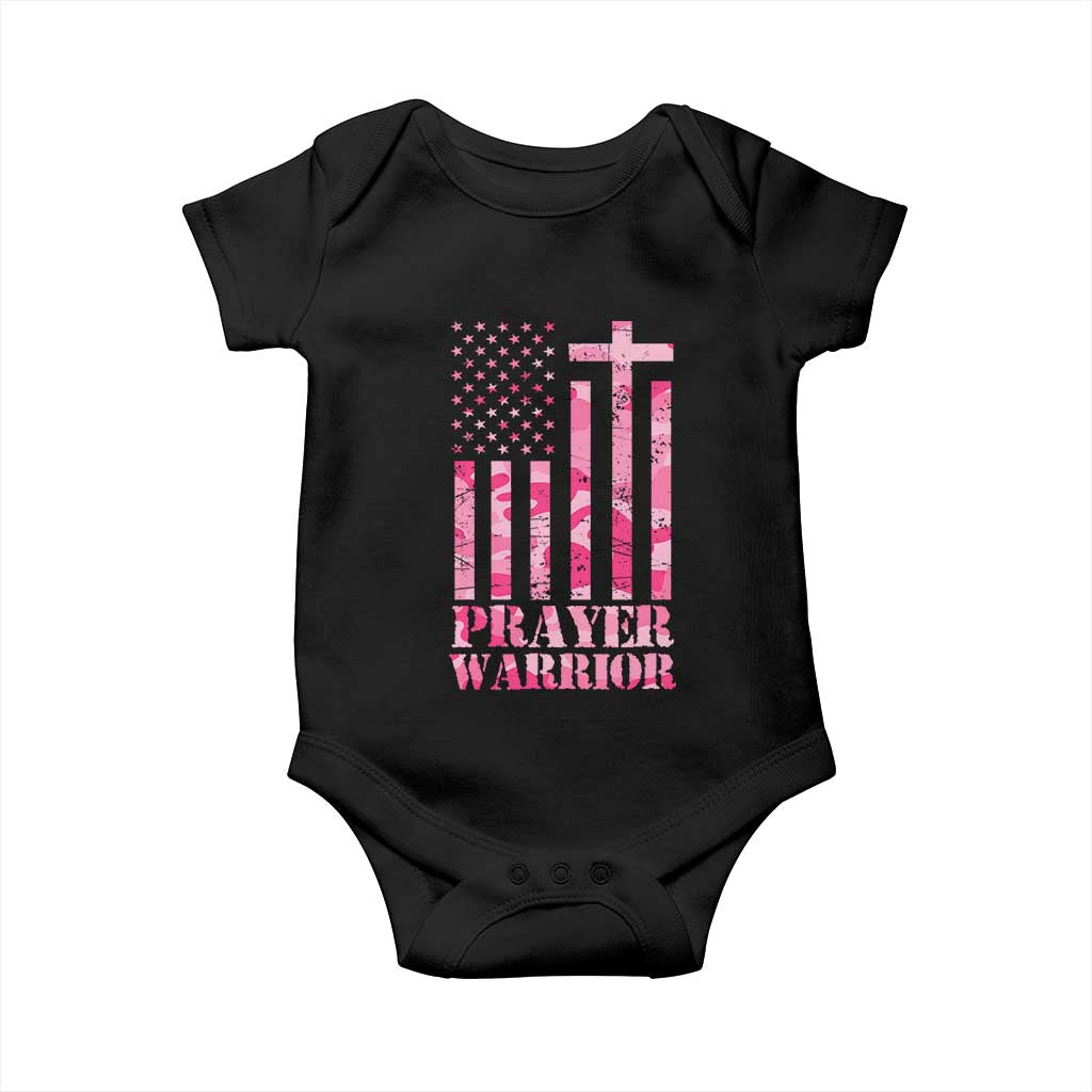 Prayer Warrior Baby Onesie Camo American Flag Christian Pray TS09 Black Print Your Wear