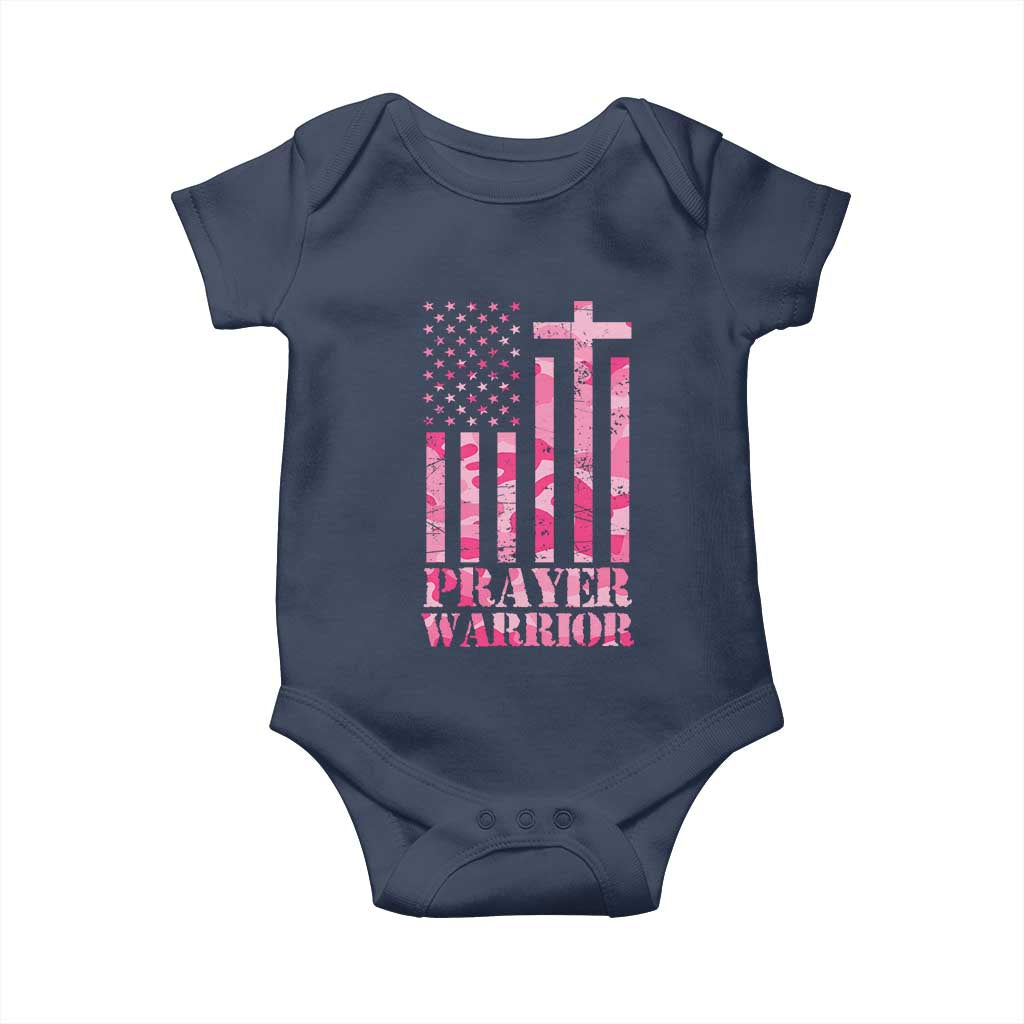Prayer Warrior Baby Onesie Camo American Flag Christian Pray TS09 Navy Print Your Wear