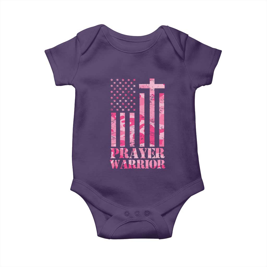 Prayer Warrior Baby Onesie Camo American Flag Christian Pray TS09 Purple Print Your Wear