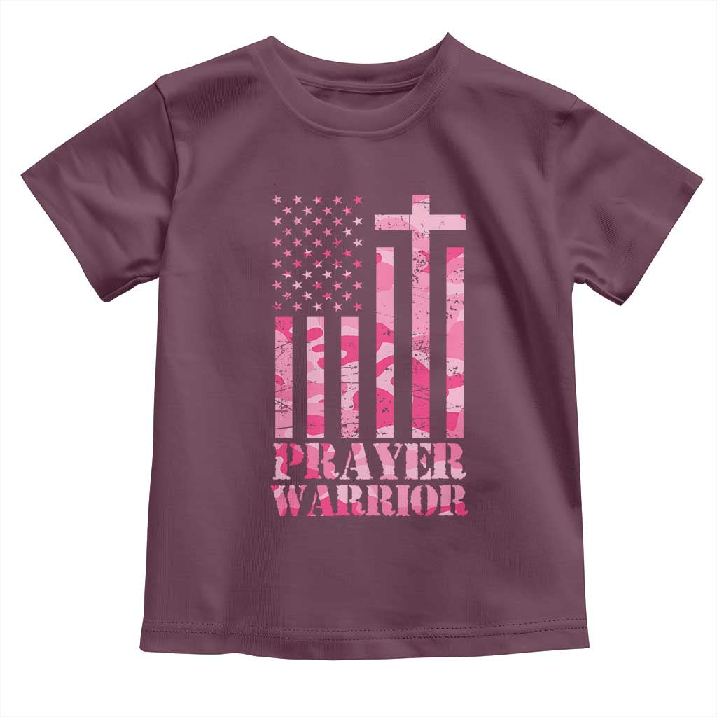 Prayer Warrior Baby Shirt Camo American Flag Christian Pray TS09 Maroon Print Your Wear