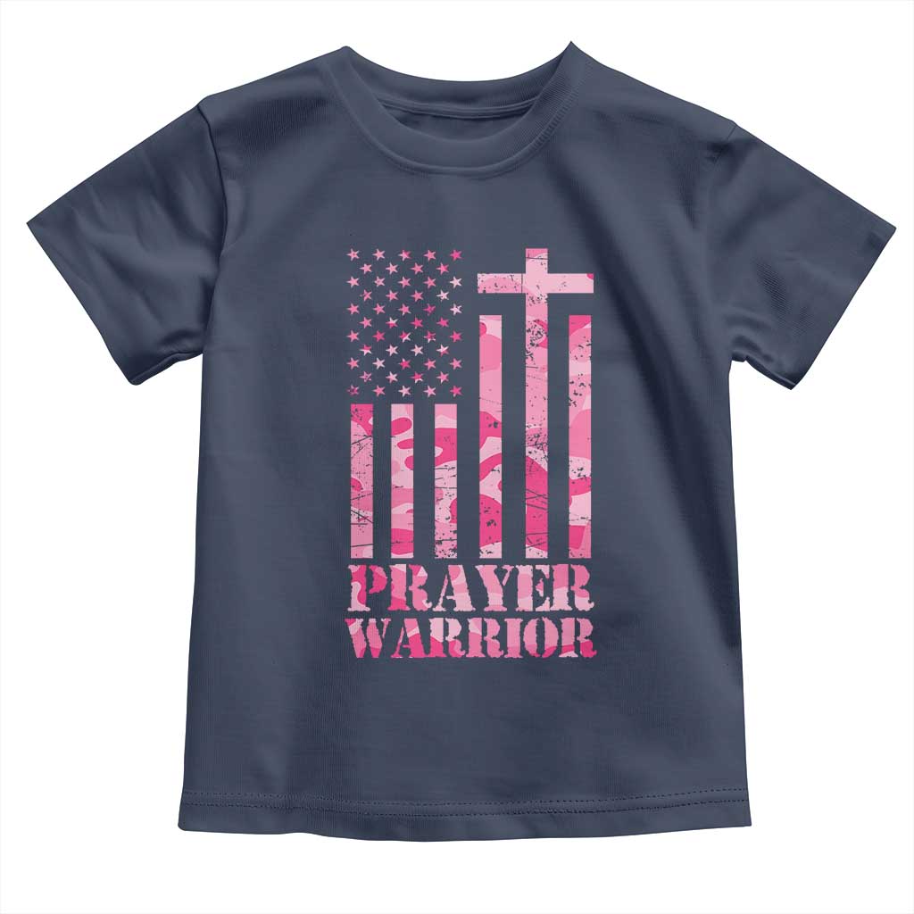 Prayer Warrior Baby Shirt Camo American Flag Christian Pray TS09 Navy Print Your Wear