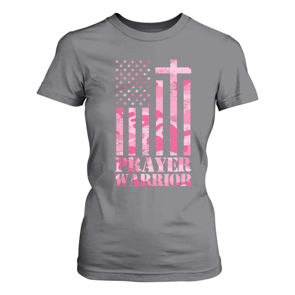 Prayer Warrior T Shirt For Women Camo American Flag Christian Pray TS09 Charcoal Print Your Wear