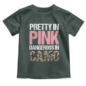 Camo Girl Baby Shirt Pretty Pink Dangerous Camo Hunting Hunter TS09 Dark Forest Green Print Your Wear
