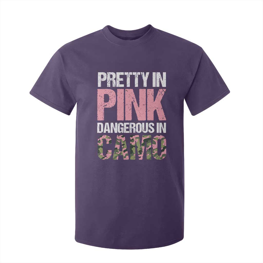 Camo Girl T Shirt For Kid Pretty Pink Dangerous Camo Hunting Hunter TS09 Purple Print Your Wear