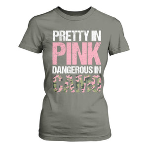 Camo Girl T Shirt For Women Pretty Pink Dangerous Camo Hunting Hunter TS09 Military Green Print Your Wear