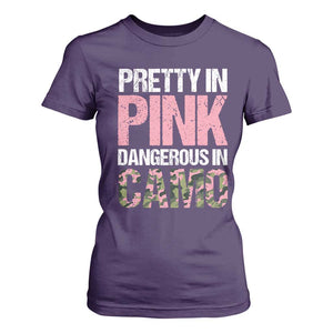 Camo Girl T Shirt For Women Pretty Pink Dangerous Camo Hunting Hunter TS09 Purple Print Your Wear