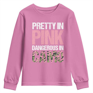 Camo Girl Youth Sweatshirt Pretty Pink Dangerous Camo Hunting Hunter TS09 Azalea Print Your Wear