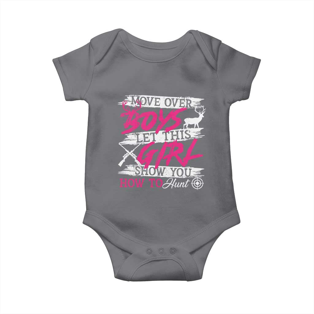 Girl Hunting Baby Onesie Let This Girl Show You How To Hunt TS09 Charcoal Print Your Wear