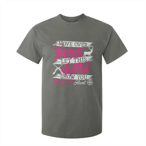 Girl Hunting T Shirt For Kid Let This Girl Show You How To Hunt TS09 Military Green Print Your Wear