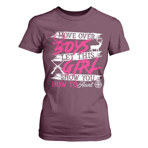 Girl Hunting T Shirt For Women Let This Girl Show You How To Hunt TS09 Maroon Print Your Wear
