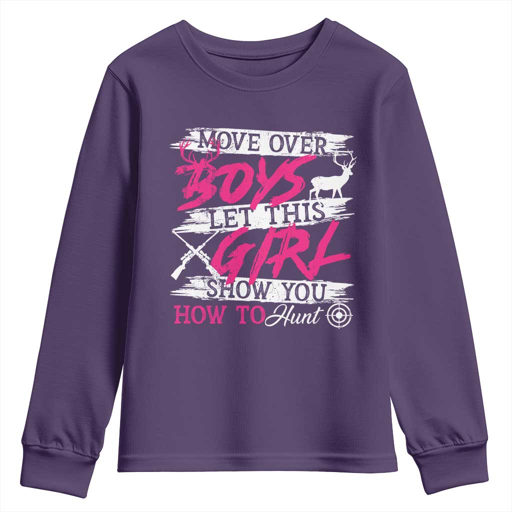 Girl Hunting Youth Sweatshirt Let This Girl Show You How To Hunt TS09 Purple Print Your Wear