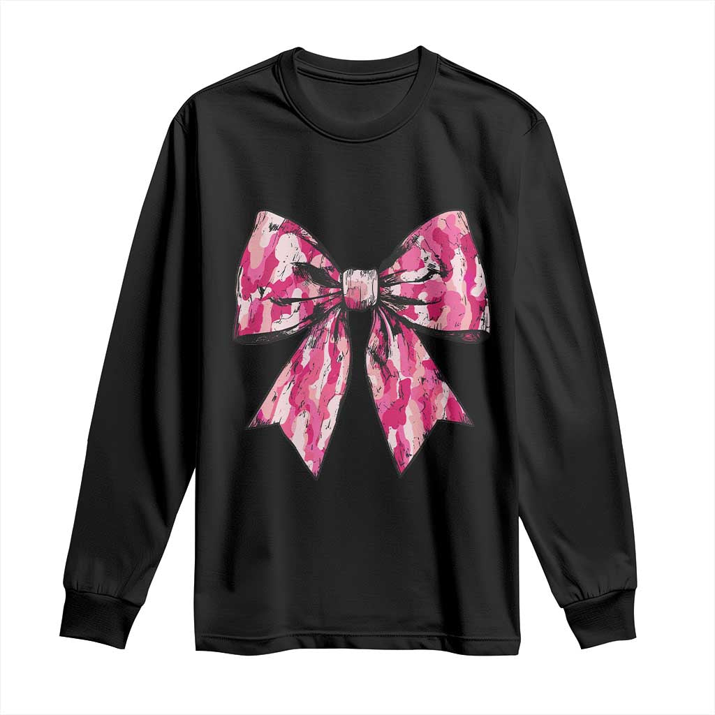 Camo Girl Long Sleeve Shirt Camouflage Bow Coquette Hunting Hunter TS09 Black Print Your Wear