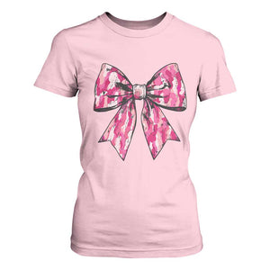 Camo Girl T Shirt For Women Camouflage Bow Coquette Hunting Hunter TS09 Light Pink Print Your Wear