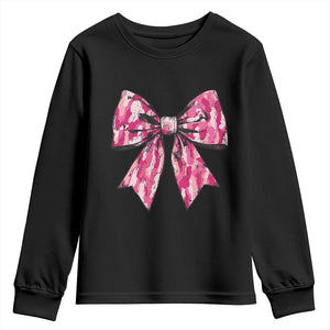 Camo Girl Youth Sweatshirt Camouflage Bow Coquette Hunting Hunter TS09 Black Print Your Wear
