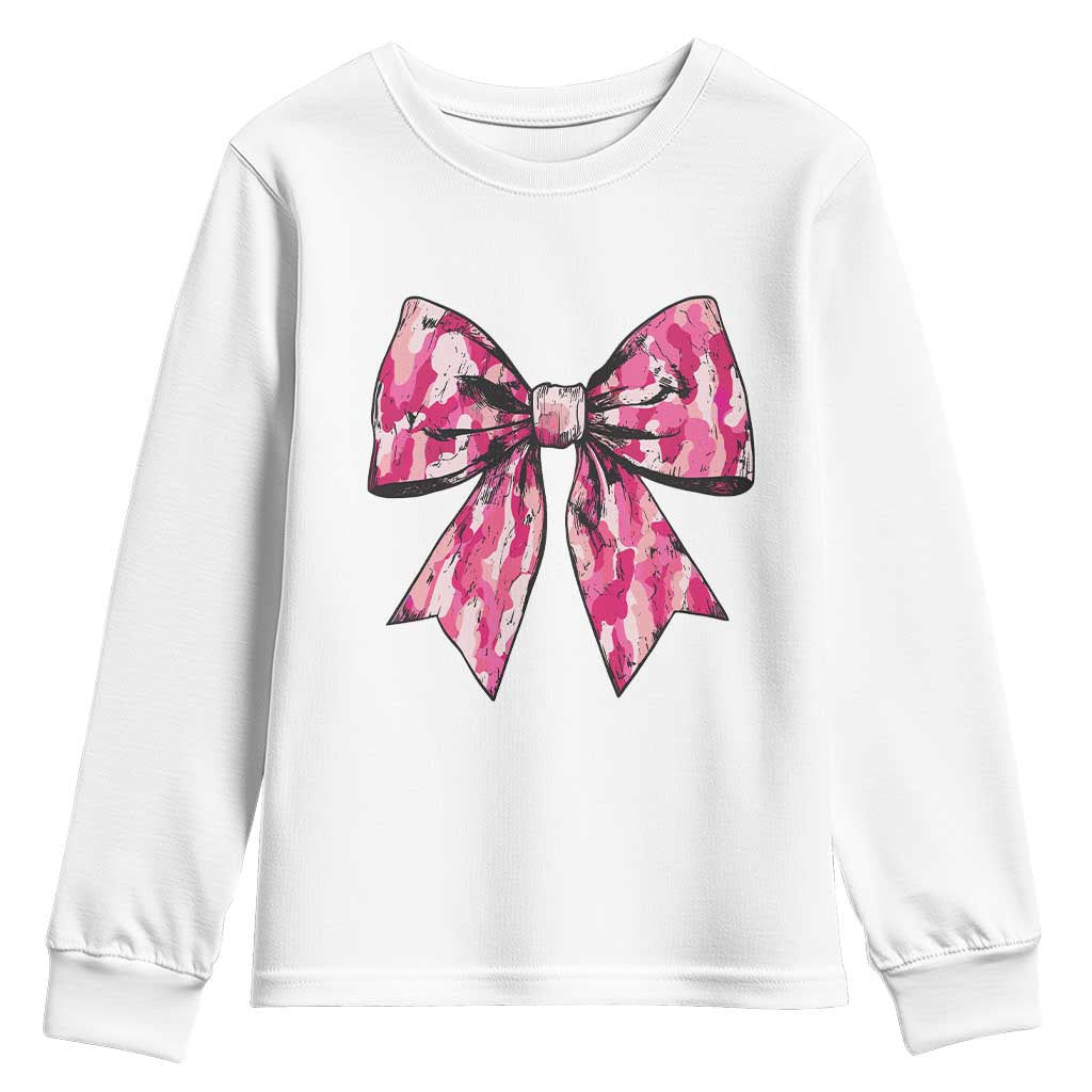 Camo Girl Youth Sweatshirt Camouflage Bow Coquette Hunting Hunter TS09 White Print Your Wear