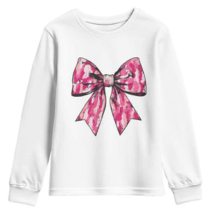 Camo Girl Youth Sweatshirt Camouflage Bow Coquette Hunting Hunter TS09 White Print Your Wear