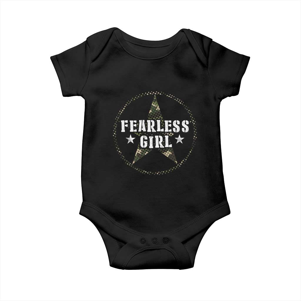 Fearless Girl Camouflage Baby Onesie TS09 Black Print Your Wear