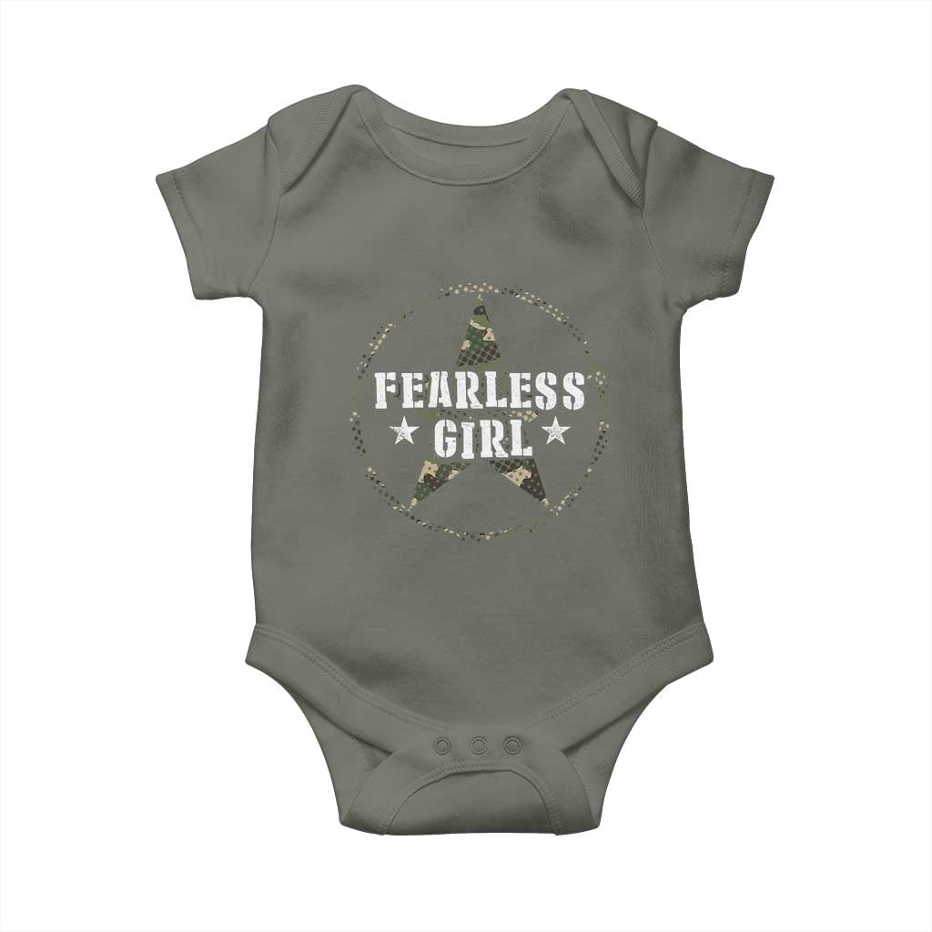 Fearless Girl Camouflage Baby Onesie TS09 Military Green Print Your Wear
