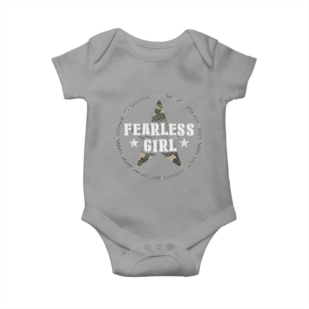 Fearless Girl Camouflage Baby Onesie TS09 Sport Gray Print Your Wear