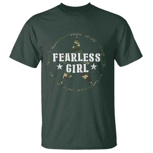 Fearless Girl Camouflage T Shirt TS09 Dark Forest Green Print Your Wear