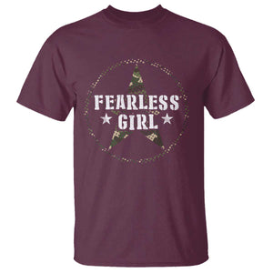Fearless Girl Camouflage T Shirt TS09 Maroon Print Your Wear
