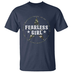Fearless Girl Camouflage T Shirt TS09 Navy Print Your Wear