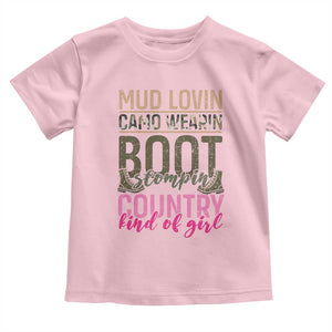 Country Girl Baby Shirt Mud Lovin Camo Wearin Boot Stomping TS09 Light Pink Print Your Wear