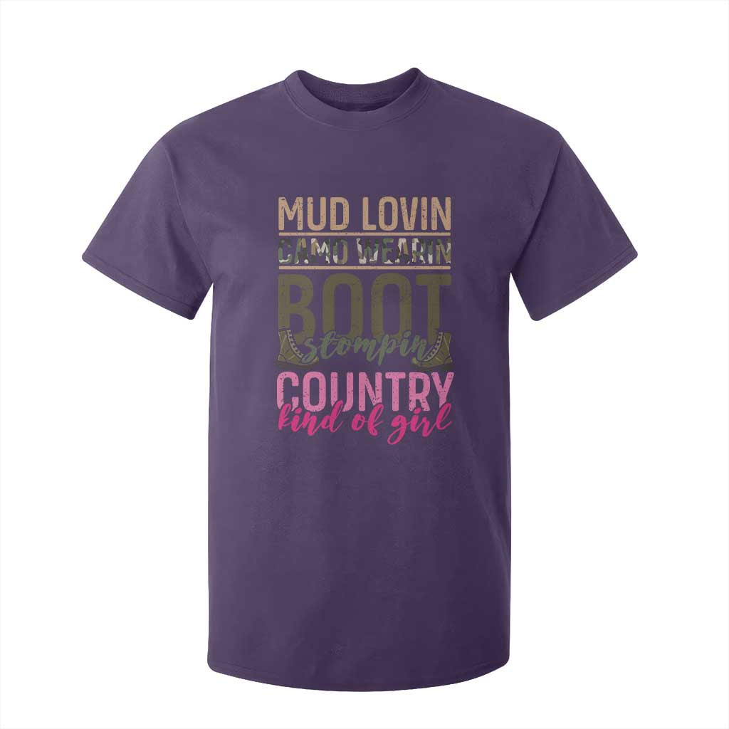 Country Girl T Shirt For Kid Mud Lovin Camo Wearin Boot Stomping TS09 Purple Print Your Wear