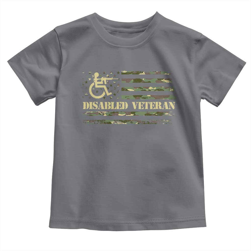 Disabled Veteran Baby Shirt Camouflage American Flag Patriotic Veterans Day TS09 Charcoal Print Your Wear