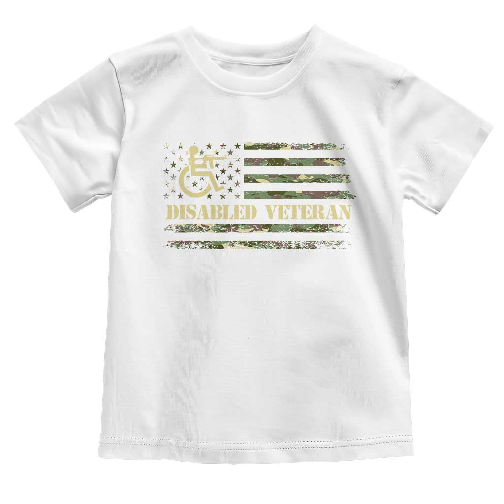 Disabled Veteran Baby Shirt Camouflage American Flag Patriotic Veterans Day TS09 White Print Your Wear
