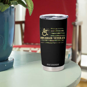 Disabled Veteran Tumbler Cup Camouflage American Flag Patriotic Veterans Day TS09 Print Your Wear