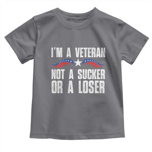 Veteran Pride Baby Shirt I'm A Veteran Not A Sucker Or A Loser TS09 Charcoal Print Your Wear