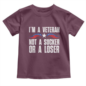 Veteran Pride Baby Shirt I'm A Veteran Not A Sucker Or A Loser TS09 Maroon Print Your Wear