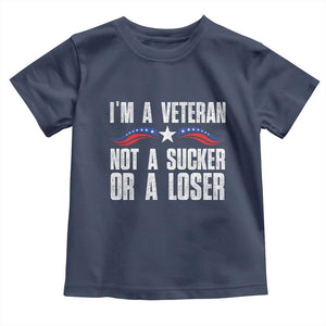 Veteran Pride Baby Shirt I'm A Veteran Not A Sucker Or A Loser TS09 Navy Print Your Wear