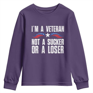 Veteran Pride Youth Sweatshirt I'm A Veteran Not A Sucker Or A Loser TS09 Purple Print Your Wear