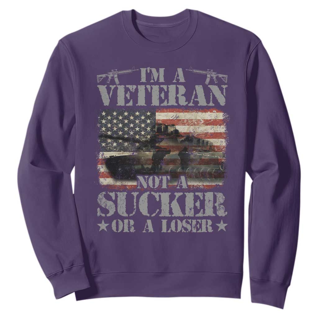I'm A Veteran Sweatshirt Not A Sucker Or A Loser Tank Veterans Day TS09 Purple Print Your Wear