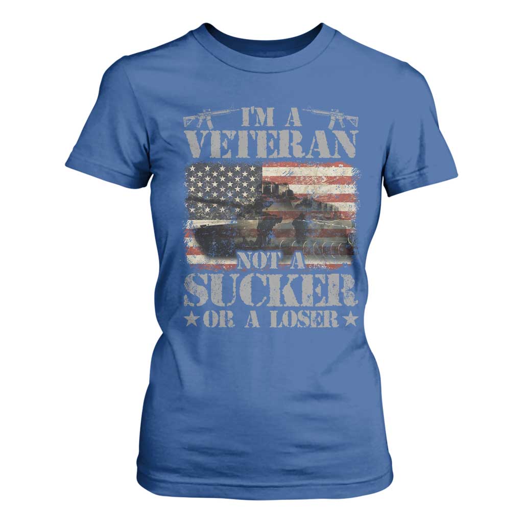 I'm A Veteran T Shirt For Women Not A Sucker Or A Loser Tank Veterans Day TS09 Royal Blue Print Your Wear