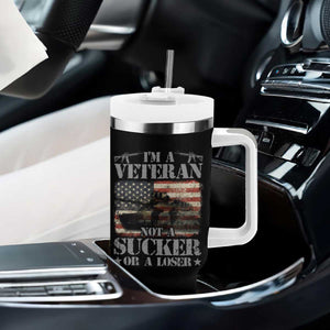 I'm A Veteran Tumbler With Handle Not A Sucker Or A Loser Tank Veterans Day TS09 Print Your Wear