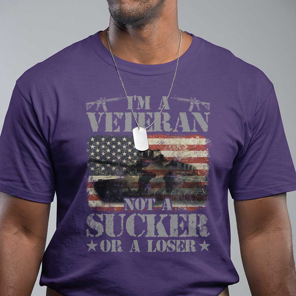 I'm A Veteran T Shirt Not A Sucker Or A Loser Tank Veterans Day TS09 Purple Print Your Wear