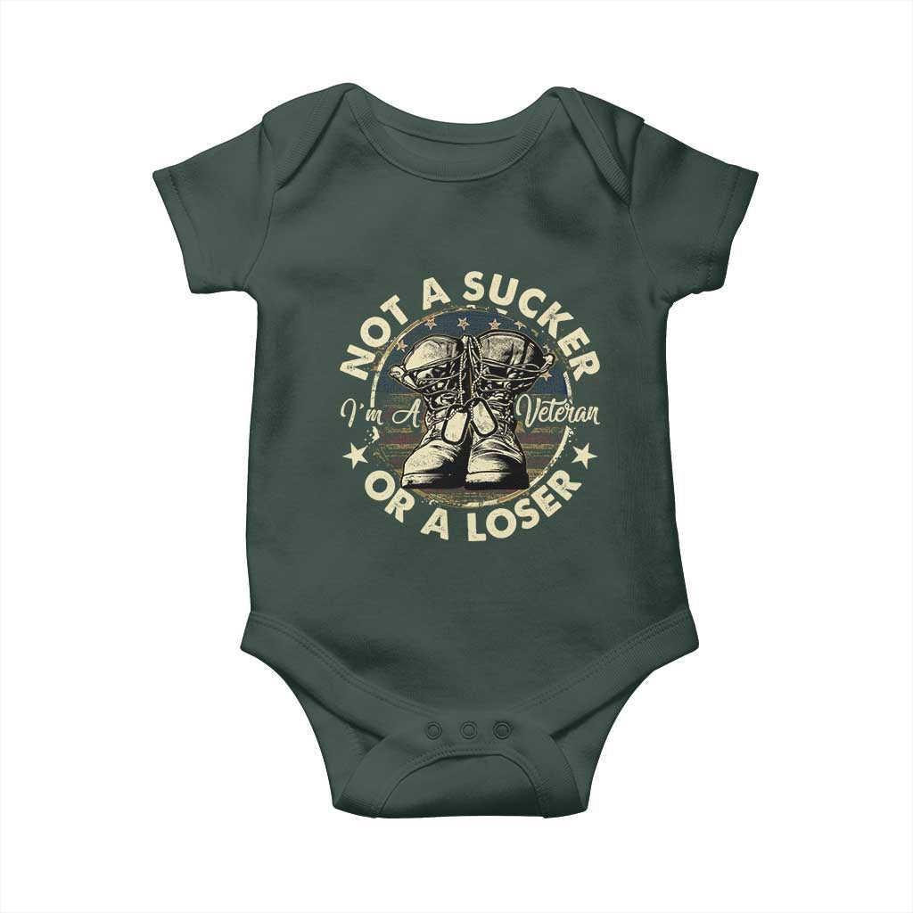 Not A Sucker Or A Loser Baby Onesie Veterans Day Patriotic American Flag TS09 Print Your Wear