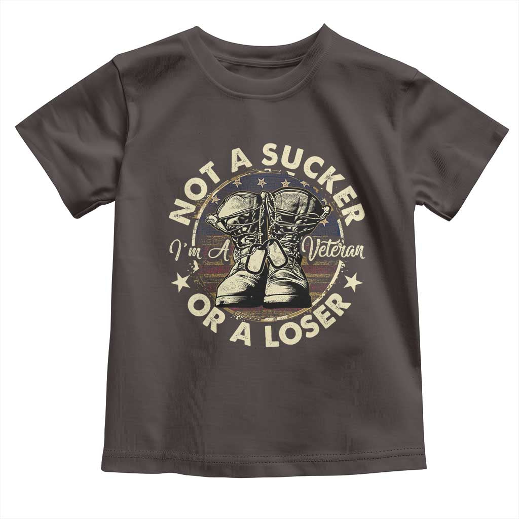Not A Sucker Or A Loser Baby Shirt Veterans Day Patriotic American Flag TS09 Dark Chocolate Print Your Wear