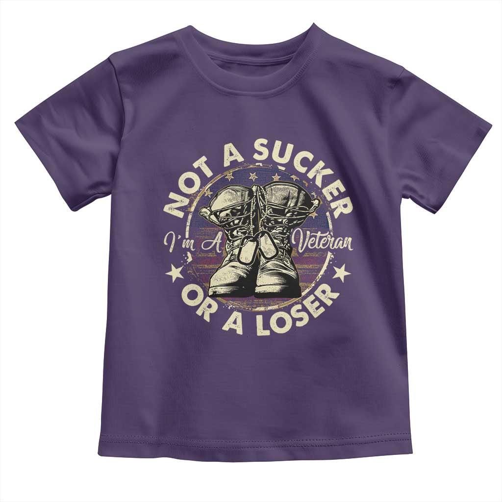 Not A Sucker Or A Loser Baby Shirt Veterans Day Patriotic American Flag TS09 Purple Print Your Wear